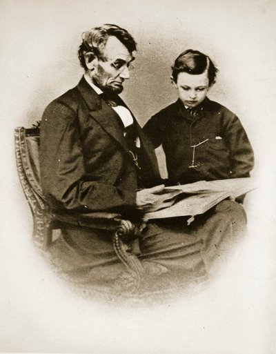 Lincoln und Tad, 1864 von Mathew B. Brady